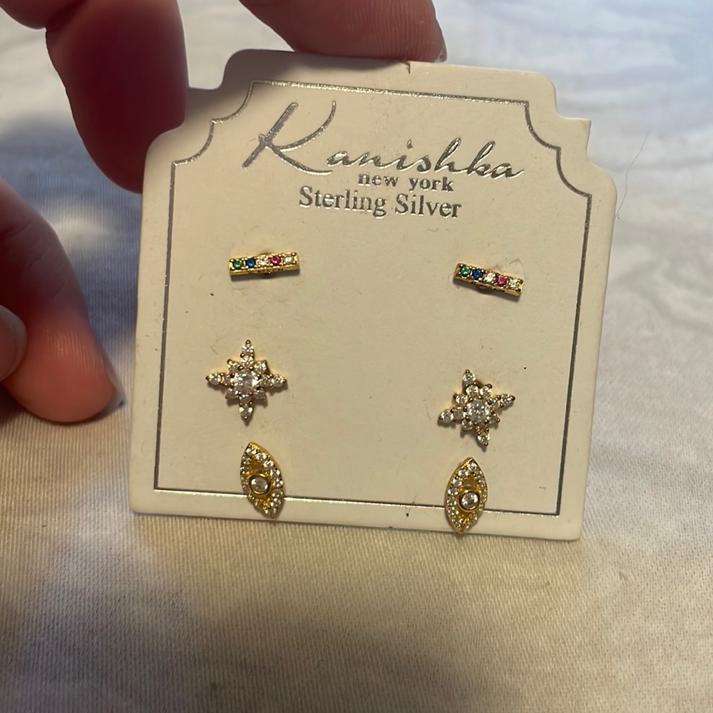 Kanishka sterling silver earrings